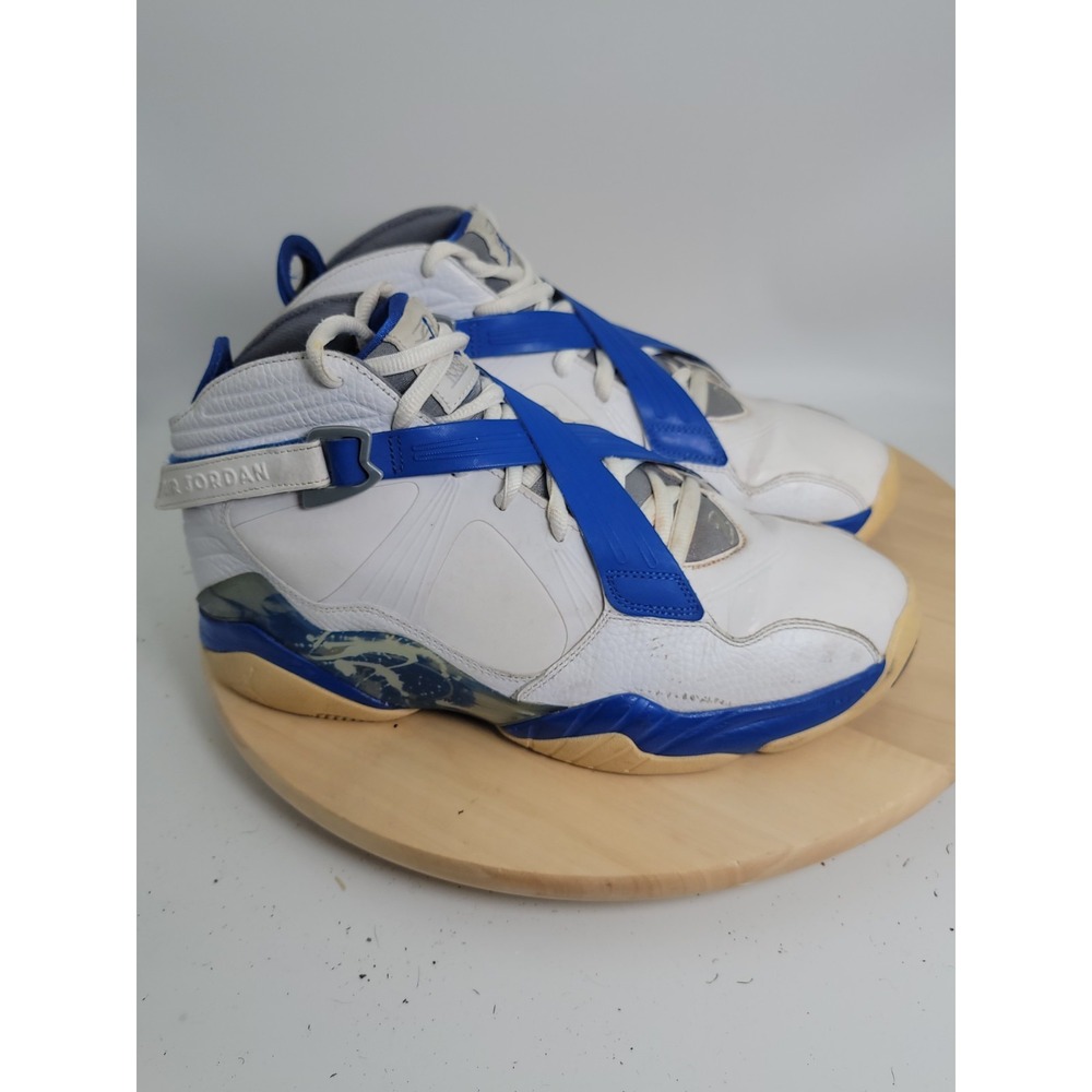 Nike Air Jordan 8- Size 10 White Royal Blue Silver 467807-102 Rings 2011